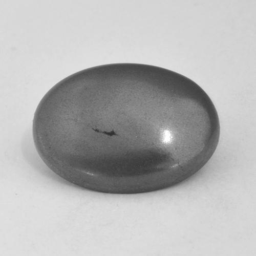 5.54캐럿 천연 실버 그레이 헤마타이트, 타원형 컷, 12.9×9.4 mm, 불투명체