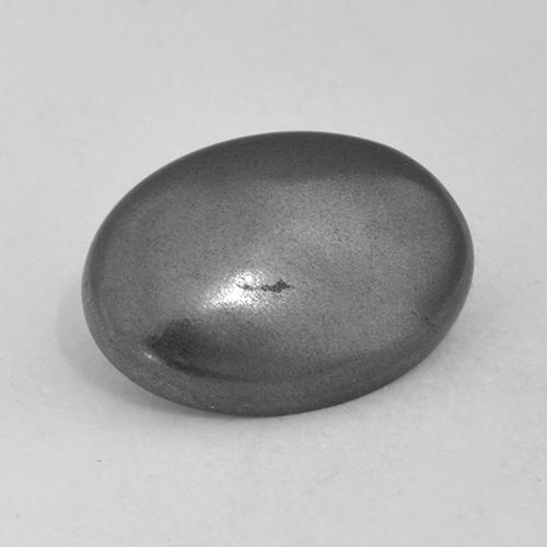 5.54캐럿 천연 실버 그레이 헤마타이트, 타원형 컷, 12.9×9.4 mm, 불투명체
