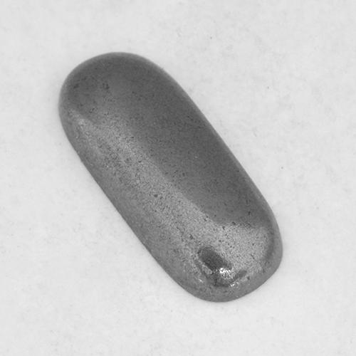0.96캐럿 천연 블랙 그레이 헤마타이트, 쿠션 컷, 8.9×3.7 mm, 불투명체