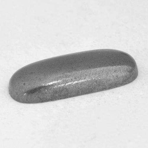 0.96캐럿 천연 블랙 그레이 헤마타이트, 쿠션 컷, 8.9×3.7 mm, 불투명체