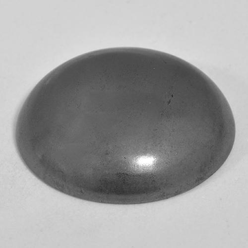 24.48캐럿 천연 실버 그레이 헤마타이트, 라운드 컷, 18.01 mm, 불투명체
