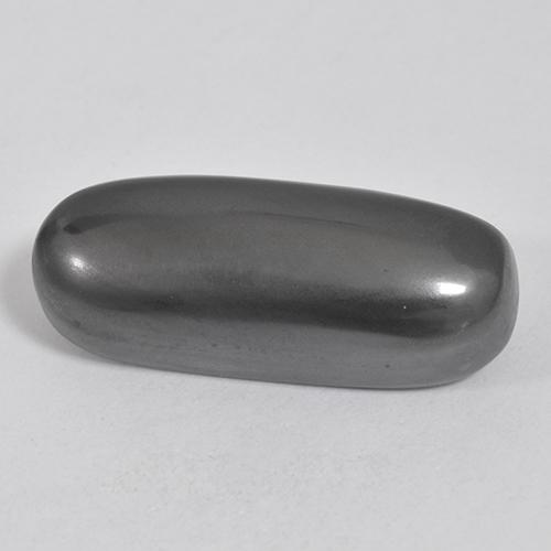 18.47캐럿 천연 블랙 그레이 헤마타이트, 쿠션 컷, 20.8×8.6 mm, 불투명체