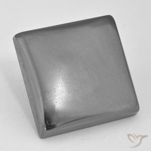 23.43ct 자연스러운 미디엄 그레이 적철광, 정사각형, 불투명체
