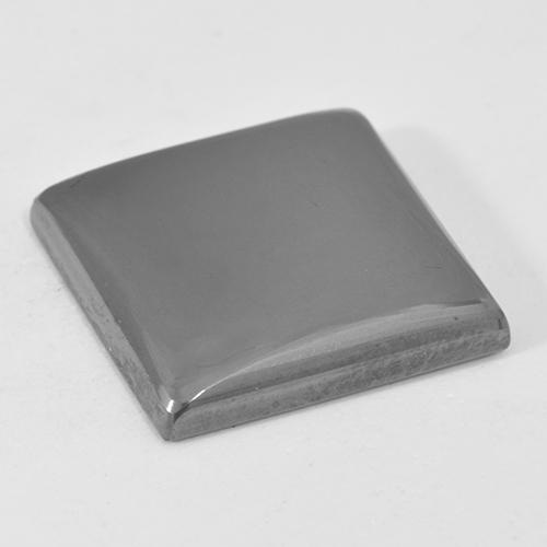 22.87캐럿 천연 미디엄 그레이 적철광, 정사각형, 불투명체