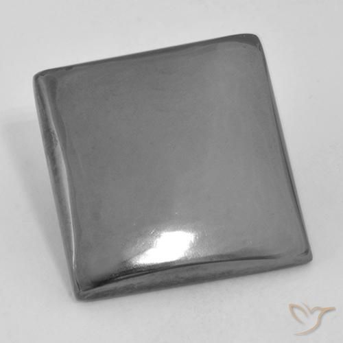 20.74ct 자연스러운 미디엄 그레이 적철광, 정사각형, 불투명체