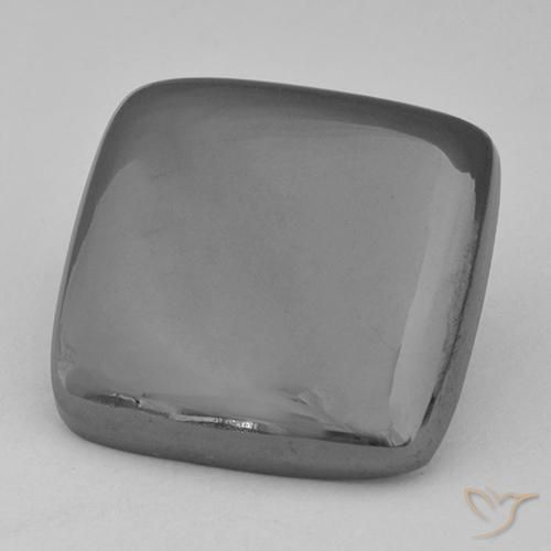 27.67ct 자연스러운 실버 그레이 적철광, 방석, 불투명체