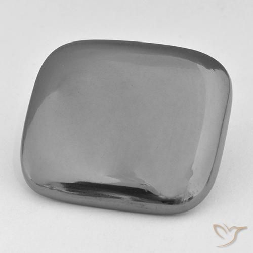 42.76ct 자연스러운 미디엄 그레이 적철광, 방석, 불투명체