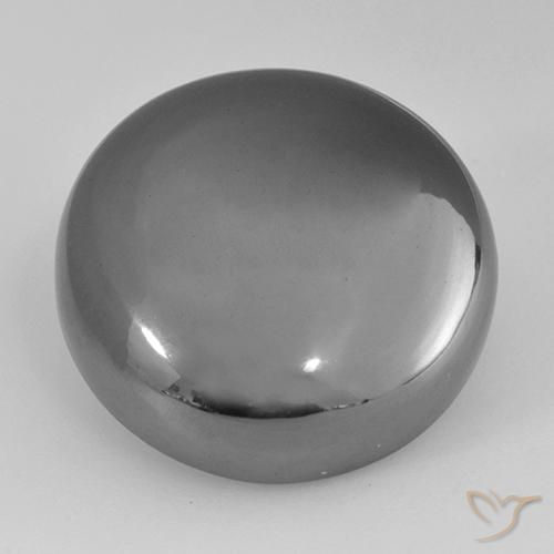 36.71ct 자연스러운 미디엄 그레이 적철광, 둥근, 불투명체
