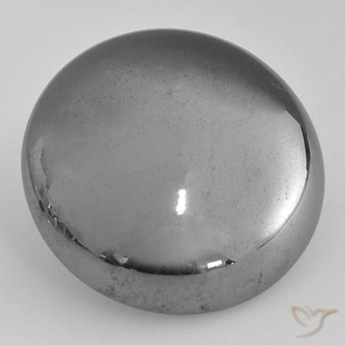 38.87ct 자연스러운 미디엄 그레이 적철광, 둥근, 불투명체