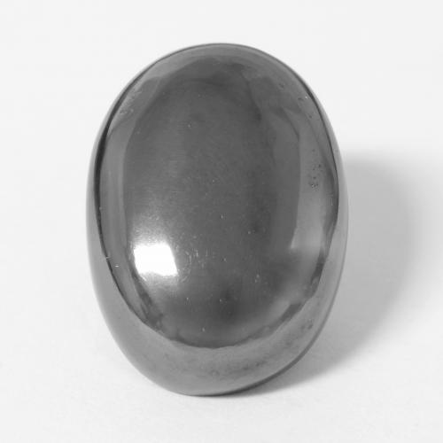 27.53캐럿 천연 미디엄 그레이 헤마타이트, 타원형 컷, 19.9×14.5 mm, 불투명체