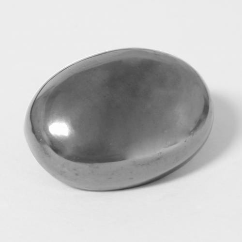 27.53캐럿 천연 미디엄 그레이 헤마타이트, 타원형 컷, 19.9×14.5 mm, 불투명체