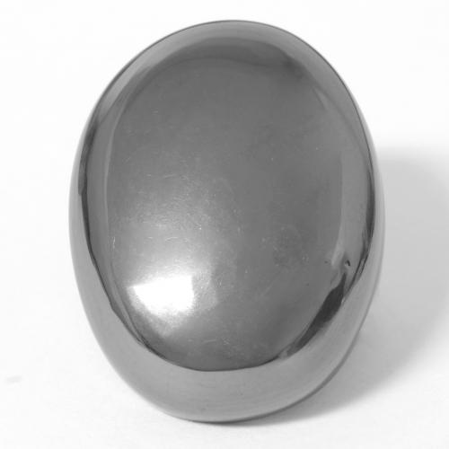 35.89캐럿 천연 실버 그레이 헤마타이트, 타원형 컷, 21.9×16.9 mm, 불투명체