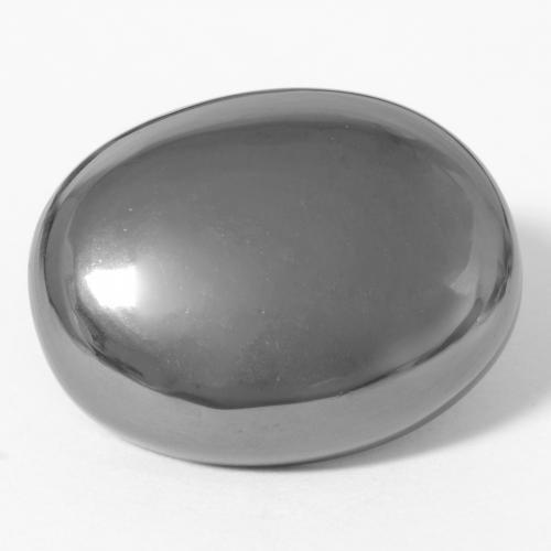 35.89캐럿 천연 실버 그레이 헤마타이트, 타원형 컷, 21.9×16.9 mm, 불투명체