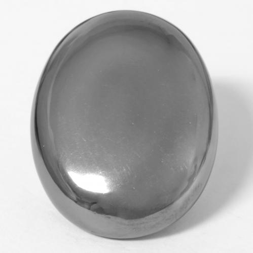 39.16캐럿 천연 미디엄 그레이 헤마타이트, 타원형 컷, 24.6×19.5 mm, 불투명체