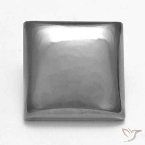 25.22ct 자연스러운 실버 그레이 적철광, 정사각형, 불투명체