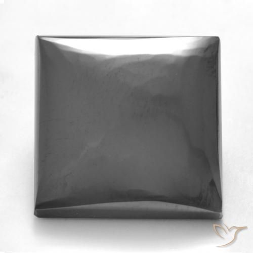 32.75ct 자연스러운 미디엄 그레이 적철광, 정사각형, 불투명체