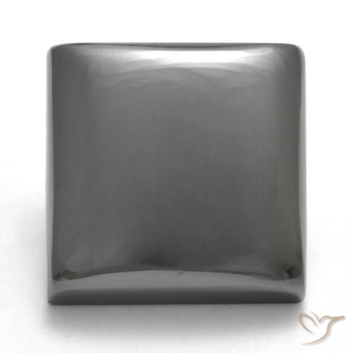 24.36ct 자연스러운 미디엄 그레이 적철광, 정사각형, 불투명체
