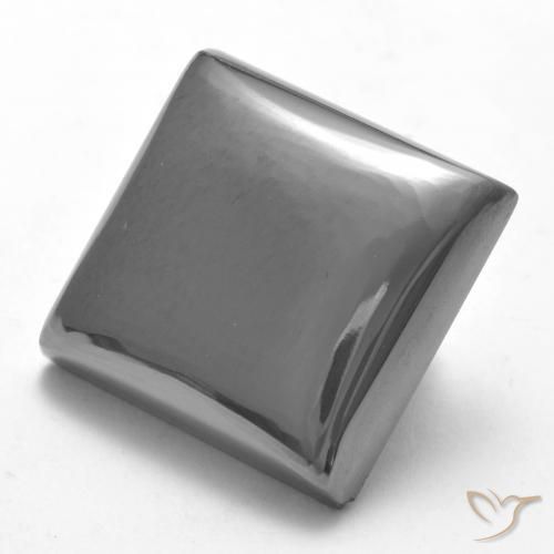 23.78ct 자연스러운 미디엄 그레이 적철광, 정사각형, 불투명체