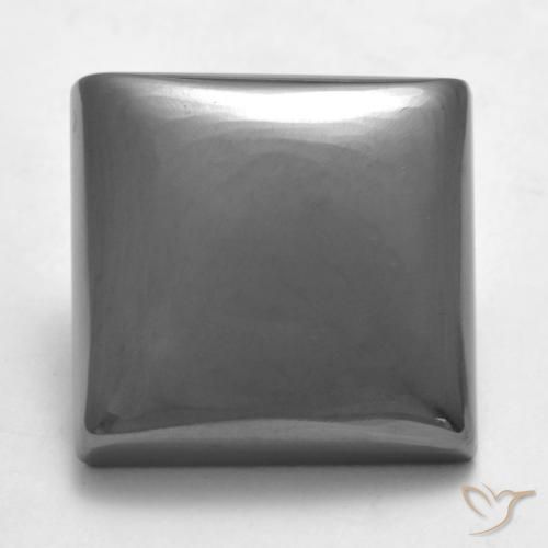 21.57ct 자연스러운 미디엄 그레이 적철광, 정사각형, 불투명체