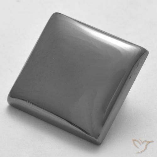 19.91ct 자연스러운 실버 그레이 적철광, 정사각형, 불투명체