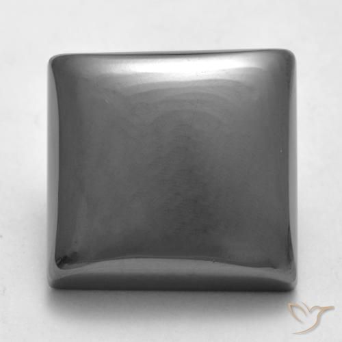 22.05ct 자연스러운 미디엄 그레이 적철광, 정사각형, 불투명체