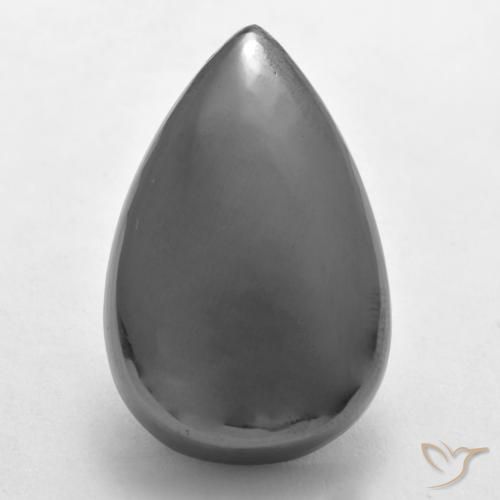 33.32ct 자연스러운 실버 그레이 적철광, 배 모양, 불투명체