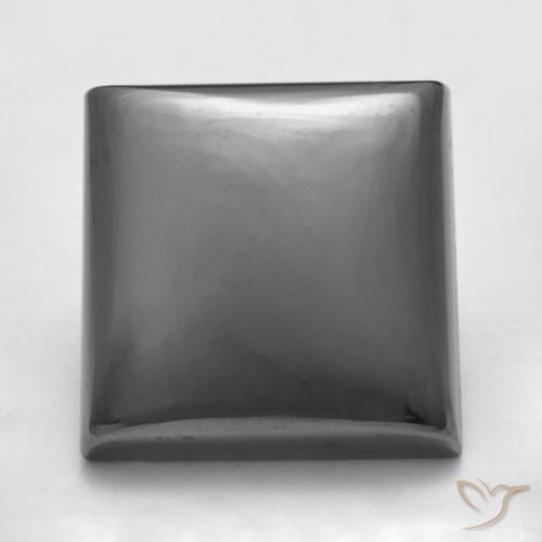 19.45ct 자연스러운 실버 그레이 적철광, 정사각형, 불투명체
