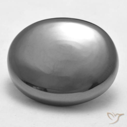33.23ct 자연스러운 미디엄 그레이 적철광, 타원형, 불투명체