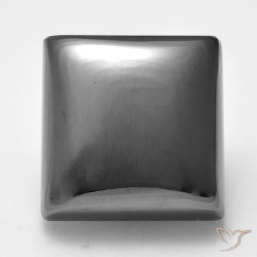 29.60ct 자연스러운 미디엄 그레이 적철광, 정사각형, 불투명체