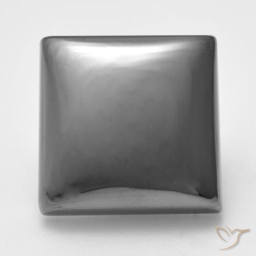 22.03ct 자연스러운 미디엄 그레이 적철광, 정사각형, 불투명체