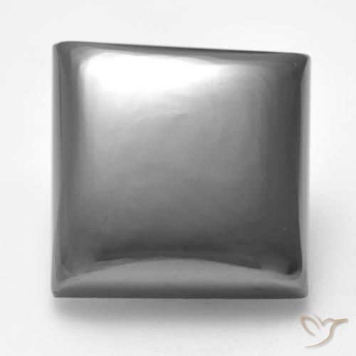 26.41ct 자연스러운 미디엄 그레이 적철광, 정사각형, 불투명체