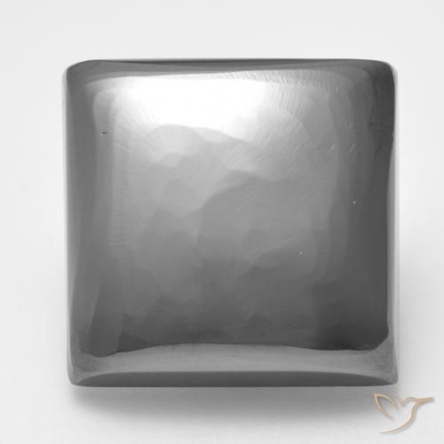 27.58ct 자연스러운 실버 그레이 적철광, 정사각형, 불투명체