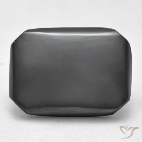 21.42ct 자연스러운 미디엄 그레이 적철광, 에메랄드 컷, 불투명체