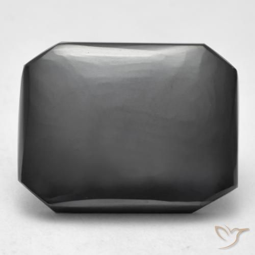 17.40ct 자연스러운 미디엄 그레이 적철광, 에메랄드 컷, 불투명체
