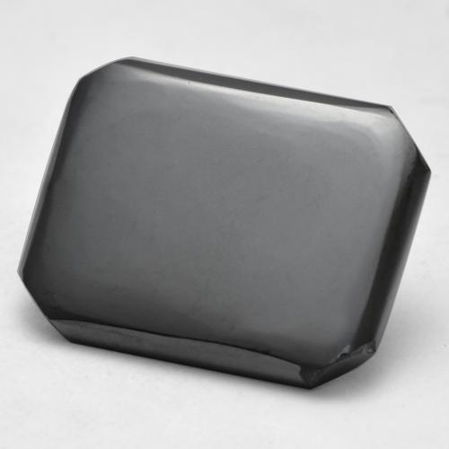 13.49캐럿 천연 미디엄 그레이 적철광, 에메랄드 컷, 불투명체