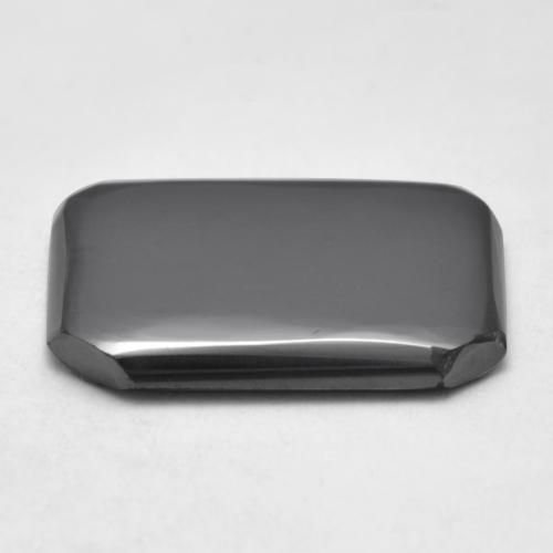 13.49캐럿 천연 미디엄 그레이 적철광, 에메랄드 컷, 불투명체