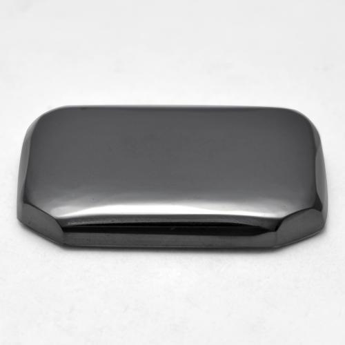 17.73캐럿 천연 미디엄 그레이 적철광, 에메랄드 컷, 불투명체