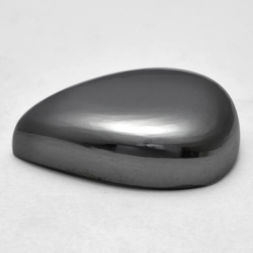 39.86캐럿 천연 미디엄 그레이 적철광, 배 모양, 불투명체