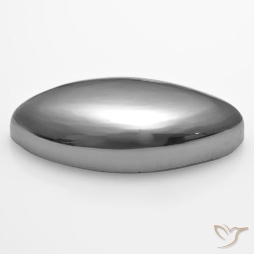 25.87캐럿 천연 실버 그레이 헤마타이트, 마퀴즈, 25.2×12.3 mm, 불투명체
