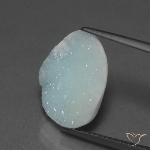 6.71ct 자연스러운 연한 청록색 헤미모파이트 드루지, 팬시한, 불투명체
