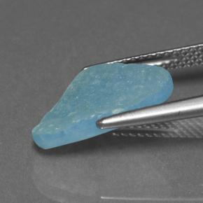 4.17캐럿 천연 딥 스카이 블루 헤미모르파이트 드루지, 멋진 모양, 14.7×10.4 mm, 불투명체