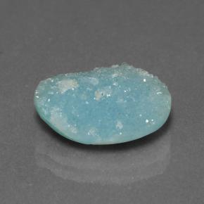4.15캐럿 천연 라이트 블루 헤미모르파이트 드루지, 멋진 모양, 13.5×10.8 mm, 불투명체