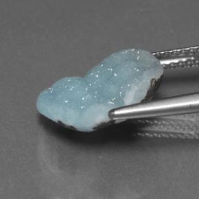 5.33캐럿 천연 라이트 블루 그린 헤미모르파이트 드루지, 멋진 모양, 13.1×11.2 mm, 불투명체