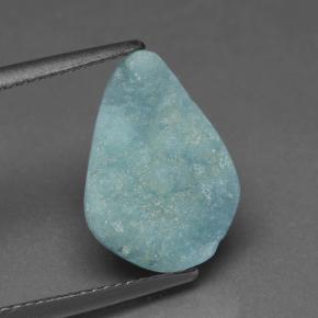 4.91캐럿 천연 라이트 블루 헤미모르파이트 드루지, 멋진 모양, 14.8×10.5 mm, 불투명체