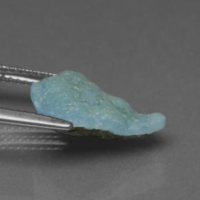 4.91캐럿 천연 라이트 블루 헤미모르파이트 드루지, 멋진 모양, 14.8×10.5 mm, 불투명체