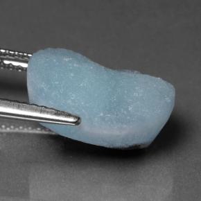 8.18캐럿 천연 라이트 블루 그린 헤미모르파이트 드루지, 멋진 모양, 13.7×9.6 mm, 불투명체