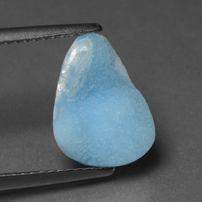 3.85캐럿 천연 블루 헤미모르파이트 드루지, 멋진 모양, 12.2×9.2 mm, 불투명체