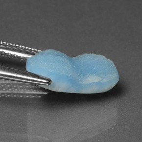 3.85캐럿 천연 블루 헤미모르파이트 드루지, 멋진 모양, 12.2×9.2 mm, 불투명체