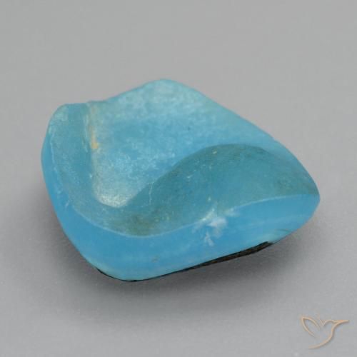 6.97캐럿 천연 베이비 블루 헤미모르파이트 드루지, 멋진 모양, 14.2×13.6 mm, 불투명체