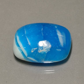 11.42캐럿 천연 화이트 블루 헤미모르파이트, 쿠션 컷, 15.4×12.4 mm, 불투명체